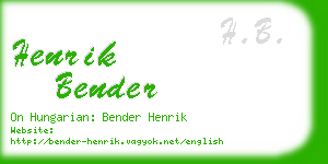 henrik bender business card